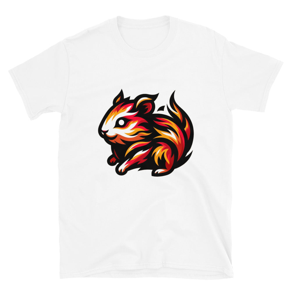 T-shirt Unisexe à Manches Courtes - Hamster de Feu