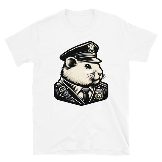 T-shirt Unisexe à Manches Courtes - Hamster Policier